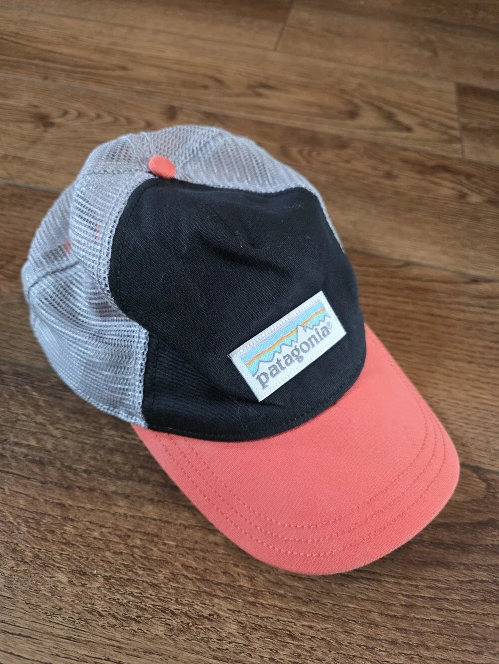 Patagonia Black Front Coral Brim Mesh Trucker Hat